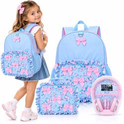 Bolso de 3 Piezas de 17" con Audífonos y Lonchera para Niños