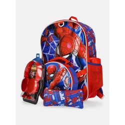 Marvel Spider-Man Conjunto de Mochila para Niño con Lonchera, 6 Piezas